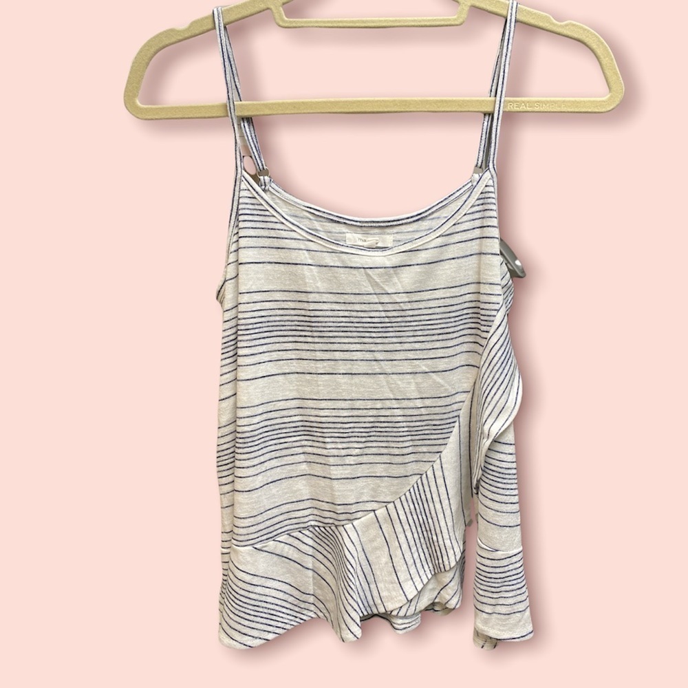 Maurice’s tank top adjustable spaghetti straps stripes skirted bottom size small